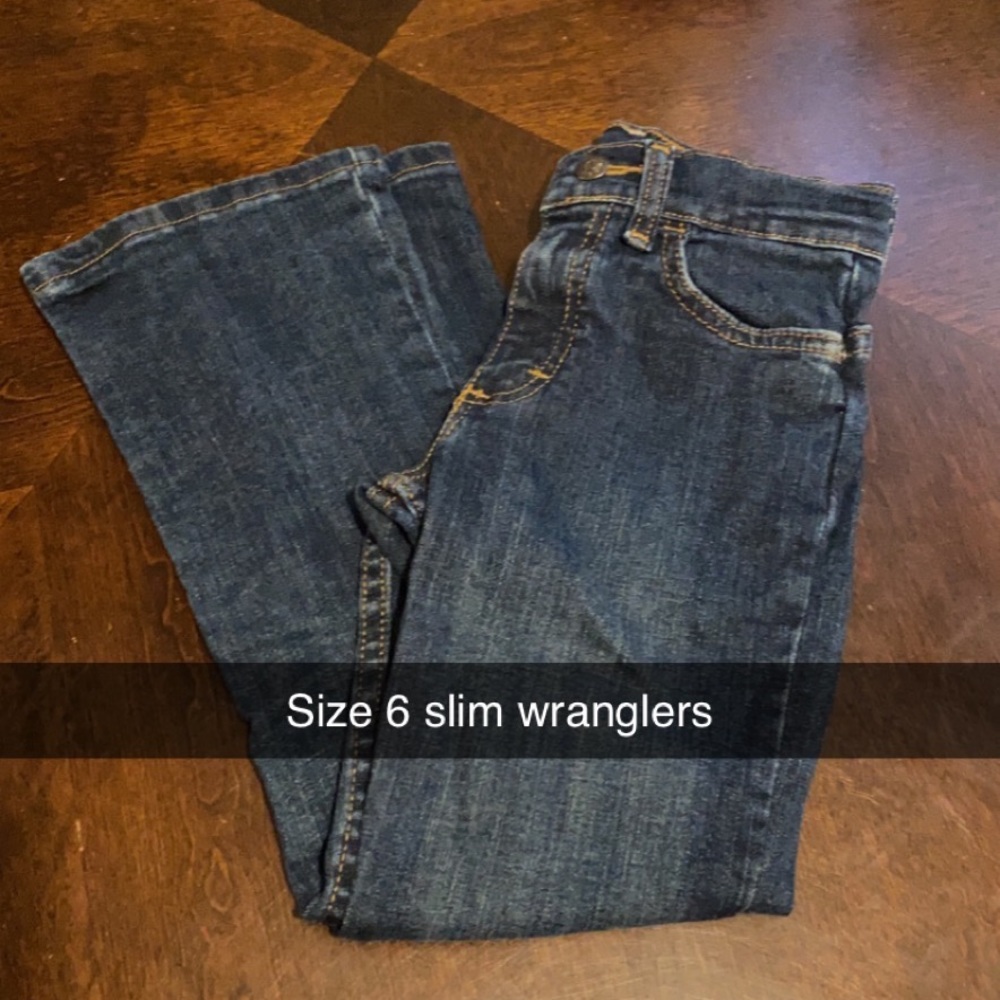 Wranglers size 6. No holes or stains. Smoke free home